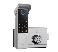 Empreinte biométrique extérieure imperméable de serrure porte intelligente | Serrure de porte électronique de jante de carte à puce RFID de mot de passe de contrôle d'application Accès en temps réel