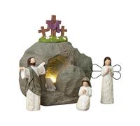Empty Tomb Easter Scene | Religious Resin Easter Centerpiece | Christian Resurrection Scene Decor with Empty Tomb Display | Éaster Nativity Style Decoration for Home, Office, Shelf, Mantel & Church