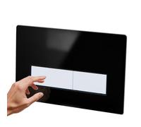 Empyreal Plaque de Commande WC, en Matériau Verre trempé, Compatible avec Geberit Sigma 01/20/30, UP300 & UP320,245×164 mm, Pièces de Rechange avec Jeu de Leviers de Chasse et Cadre de Montage