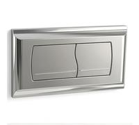 Empyreal Plaque de Déclenchement pour Geberit Twinline 30 & UP130 (Chrome) | pour Réservoir de Toilette, Double Chasse d'Eau, avec Kit d'Installation et Vis de Montage,340 x 185mm