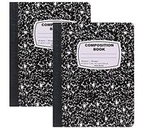 Emraw Cahier de composition en marbre noir et blanc avec 100 feuilles de papier blanc ligné