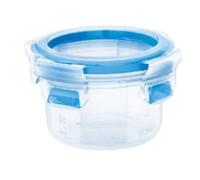 Emsa 508550 Boîte alimentaire ronde avec couvercle, 0.15 Litre, Transparent/bleu, Clip & Close