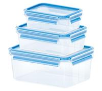 Emsa 508566 Boîte Hermétique Alimentaire Rectangulaire Régler Transparent 3 Pièces Transparent