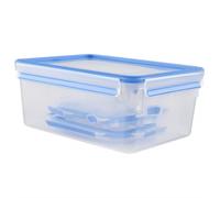 Emsa Récipients Clip & Close 508568 – Set 5 x 3,7 L étanches bleu/transparent