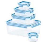 Emsa Récipients Clip & Close 508568 – Set 5 x 3,7 L étanches bleu/transparent