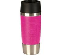 Emsa 513550 travel mug, mug isotherme fermeture par pression quick press, 100% hermétique, silicone, 360 ml, framboise G