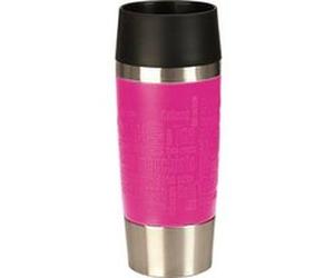 Emsa 513550 travel mug, mug isotherme fermeture par pression quick press, 100% hermétique, silicone, 360 ml, framboise G