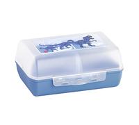 Emsa 513795 VARIABOLO, Boîte à goûter enfant, cloisons amovible, 16x11x7cm, bleu, Dinosaures