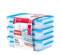 EMSA 515645 : Ensemble de 3 Boîtes Rectangulaires 1.2L en Polypropylène/TPE, 166x225x170mm, compatibles lave-vaisselle/congélateur/micro-ondes