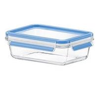 Emsa Boîte Fraîcheur Rectangulaire, Couvercle, Verre, 0,75 Litres, Clip & Close, 516244