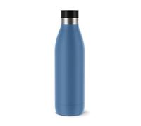 Emsa Bludrop N3112200 Gourde isotherme, 100% étanche, fermeture Quick-Press, ergonomique, 360 °C, chaud 12 h chaud, froid 24 heures, nettoyage facile, en acier inoxydable, revêtement en poudre, bleu