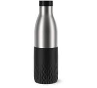 Emsa Bludrop Sleeve N3111100 Gourde Utilisation Quotidienne 700 Ml Acier Inoxydable Noir, Acier Inoxydable