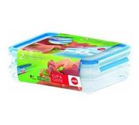 Emsa bo?te pour charcuterie clip & close, 2 x 0,6 litre, transparente, 2 niveaux pour un rangement spar, leau de condesation G