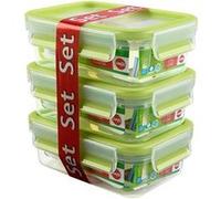 Emsa boîte - 3 pièces-vert-système de fermeture à clip &lanami set-boite fraicheur conservation-produit neuf vendu dans son emba Vert G