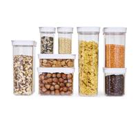 Emsa Optima N1142700 Lot de 3 boîtes de conservation sèches, rectangulaires, 0,45, 1, 1,6 l, 100% sûres, hygiéniques, peu encombrantes, joint frais, design transparent, fermeture à cliquet
