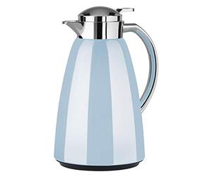Emsa Campo F41304 Pichet isotherme, capacité 1 l, fermeture Quick Tip, 100% étanche, chaud pendant 12 h, froid 24 h, acier inoxydable de qualité supérieure, nettoyage facile, bleu pastel