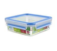 Emsa Clip & Close, 508536, Boîte Fraîcheur Carrée + Couvercle, 0,85 Litre Transparent/Bleu