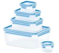 Emsa CLIP & CLOSE 508568 boîte hermétique alimentaire Rectangulaire Régler 3,7 L Bleu, Transparent 5 pièce(s)