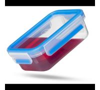 EMSA CLIP & CLOSE Boîte Alimentaire Rectangulaire 0.85L, Plastique, Anti-bactérien, Antifuite, 170x170x61mm, Allemagne, Set de 2 unités (x8)