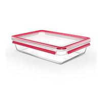 Emsa Clip&Close Boîte alimentaire rectangulaire en verre, 3 L, Four jusqu'à 420°C, Froid jusqu'à -40°C, Compatible lave-vaisselle, Empilable, Hermétique, Hygiénique, Garantie 30 ans N1041200