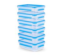 EMSA Clip & Close Boîtes de conservation 6 x 0 Transparent - 8 L - Bleu | Boites alimentaires hermétiques - Conservation longue durée - Joint breveté anti-germes - Compatible lave-vaisselle