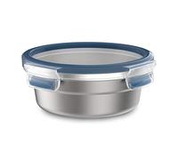 Emsa Clip&Close Inox Boîte de Conservation 0,7 L, Légère, Hygiénique, Etanche, Acier Inoxydable 304, Compatible Congélateur + Four + Lave-Vaisselle, Couvercle à Clipser, Technologie Allemande N1150200
