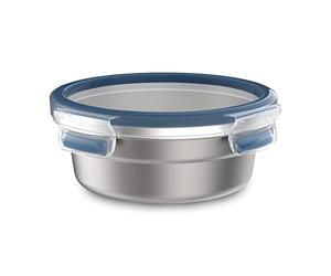Emsa Clip&Close Inox Boîte de Conservation 0,7 L, Légère, Hygiénique, Etanche, Acier Inoxydable 304, Compatible Congélateur + Four + Lave-Vaisselle, Couvercle à Clipser, Technologie Allemande N1150200