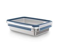 Emsa Clip&Close Inox Boîte de conservation 1,2 L, Légère et hygiénique, Acier inoxydable 304, Etanche, Compatible congélateur, four, lave-vaisselle, Couvercle à clipser, Technologie allemande N1150500