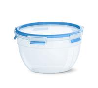 EMSA CLIP & CLOSE N1011400 Contenant Rond 2.6L PP/TPE Bleu/Transparent 209x218x127.2mm, Adapté Lave-vaisselle/Congélateur/Micro-ondes, Antifuite