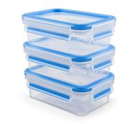 Emsa Clip & Close N10313 - Lot de 3 boîtes de conservation - 3 x 1 l - Empilables - Passent au micro-ondes - 40 à + 100 °C - Plastique - 100% étanches - Joint fraîcheur - Passe au lave-vaisselle -