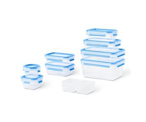 Emsa Clip & Close N10317 Lot de boîtes de conservation hermétiques 0,15 et 0,2 et 2 x 0,55 et 0,55 (avec inserts) et 0,8 l, 1,2 et 2,2 l, 100% étanches, passent au lave-vaisselle, au congélateur et