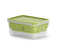 Emsa Clip GO boîte à Repas XL 2.3L + 3 comp + 1 boîte Vert Pique-Nique déjeuner Lunchbox Repas N1071600