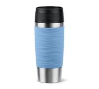 Emsa N20213 Travel Mug Wave Gobelet isotherme, 0,36 l, avec bouchon à vis confortable, en acier inoxydable, chaud 4 h et froid pendant 8 h, 100% étanche, passe au lave-vaisselle, ouverture à 360°,