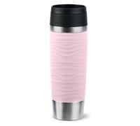 Emsa N20227 Travel Mug Wave Gobelet isotherme 0,5 l | Bouchon à vis confortable | Acier inoxydable | 6 h chaud et frais 12 h | 100% étanche | Passe au lave-vaisselle | Ouverture à 360° | Rose pastel