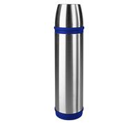 Emsa Bouteille isotherme CAPITAIN 502473 - 700 ml, 100% hermétique, gobelet, Bleu/acier inoxydable