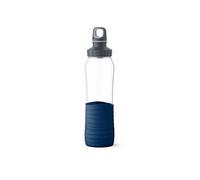 Emsa Gourde en verre N31006 Drink2Go - Capacité : 0,7 l - Bouchon à vis - 100% étanche - Passe au lave-vaisselle - Bleu foncé