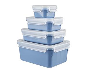 Emsa Lot de récipients Alimentaires en polypropylène, Bleu Turquoise, 0,2/0,55/0,8/2,2 litres