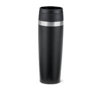 EMSA Mug Isotherme Travel Mug Revêtement Poudré 360ml - Noir | Travel mug 100% étanche - Garde vos boissons chaudes 6h et froides 12h - Ouverture Quick Press - Acier inoxydable robuste