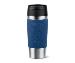 Emsa N20203 Travel Mug Classic Gobelet isotherme 0,36 l | Bouchon à vis confortable | Acier inoxydable | 4 h chaud et froid 8 h | 100% étanche | Passe au lave-vaisselle | Ouverture à 360° | Bleu