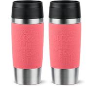 EMSA N20209 Travel Mug Classic Gobelet isotherme 0,36 l | Bouchon à vis confortable | Acier inoxydable | 4 h chaud et froid 8 h | 100% étanche | Passe au lave-vaisselle | Ouverture à 360° | Corail