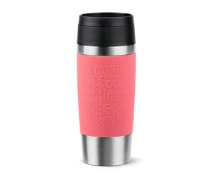 Emsa N20209 Travel Mug Classic Gobelet isotherme 0,36 l | Bouchon à vis confortable | Acier inoxydable | 4 h chaud et froid 8 h | 100% étanche | Passe au lave-vaisselle | Ouverture à 360° | Corail