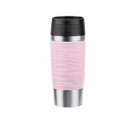 Emsa N20214 Travel Mug Wave Gobelet isotherme 0,36 l | Bouchon à vis confortable | Acier inoxydable | 4 h chaud et froid 8 h | 100% étanche | Passe au lave-vaisselle | Ouverture à 360° | Rose pastel