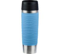 Emsa Mug isotherme Travel Mug Wave N20226 – 0,5 l inox, 6 h chaud/12 h frais, bleu pastel