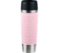 Emsa N20227 Travel Mug Wave Gobelet isotherme 0,5 l | Bouchon à vis confortable | Acier inoxydable | 6 h chaud et frais 12 h | 100% étanche | Passe au lave-vaisselle | Ouverture à 360° | Rose pastel