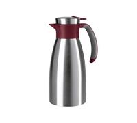 Emsa N41202 Théière isotherme Soft Grip 1 l - Fermeture Quick Tip - Maintien antidérapant grâce à la poignée douce - Piston isolant à double paroi en acier inoxydable - Chaud 12 h - Froid 24 h - 100%