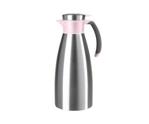 Emsa N41206 Théière isotherme Soft Grip 1,5 l - Fermeture Quick Tip - Maintien antidérapant grâce à la poignée douce - Piston isolant à double paroi en acier inoxydable - Chaud 12 h - Froid 24 h - 100