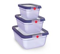 Emsa OneClick Boite Rangement Cuisine Set 0 1 - 3 pièces - 75 L - 5 L - 3 L | Boite alimentaire 100% étanche avec système OneClick breveté - Conserve la fraîcheur 2x plus longtemps - Set empilable