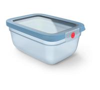 Emsa Oneclick N1211000 Boîte Hermétique Alimentaire Rectangulaire 1,5 L Bleu, Translucide Bleu