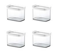 Emsa Optima 513557 Lot de 4 boîtes de conservation sèches Transparent/blanc 1 l