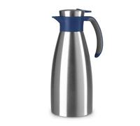 Emsa Soft Grip N4120400 Carafe isotherme en acier inoxydable 1,5 l de chaleur pendant 12 heures + 24 heures au froid - Anti-fuite - Poignée antidérapante - Bleu